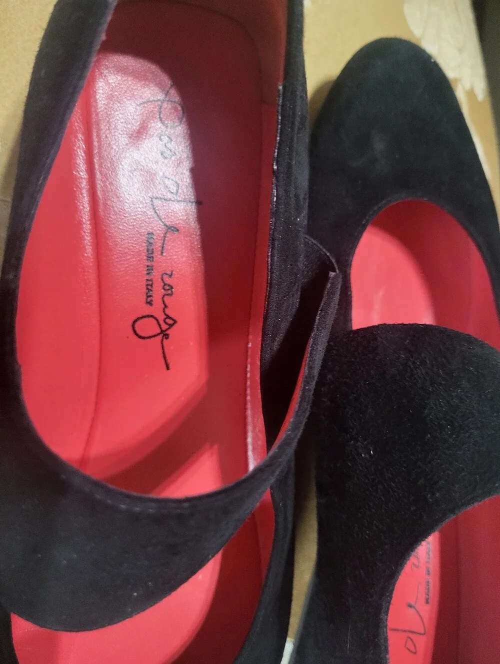 EUC Pas De Rouge black suede wedge Mary Jane So Great On